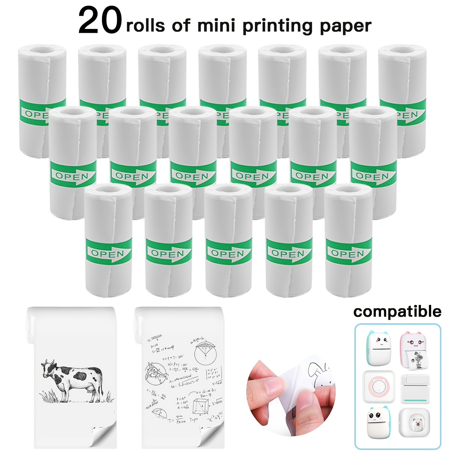 Heat Transfer Vinyl Roll - 20 Rolls White Thermal Sticker Paper